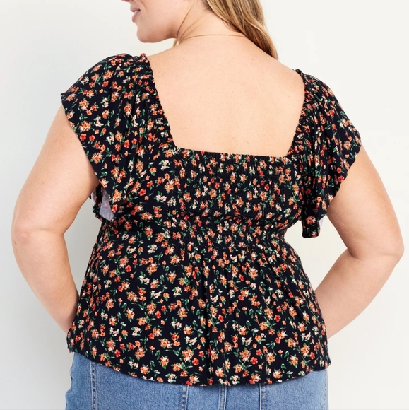 Old Navy Flutter Sleeve Crepe Top NWT Navy XXL Tall - Picture 4 of 4